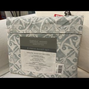 Duvet Cover Set: Light Sage/Seafoam Green